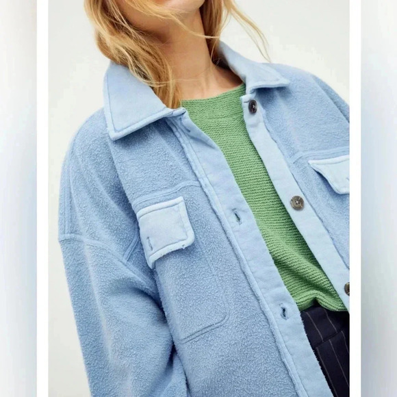 Free People Light Blue Oversized Jacket - Picture 4 of 12